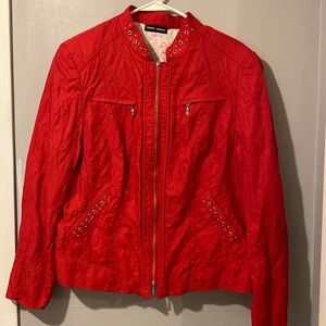 Gerry Weber Red Full Zip Vintage Modal Fall Spring Jacket Women’s Size Large